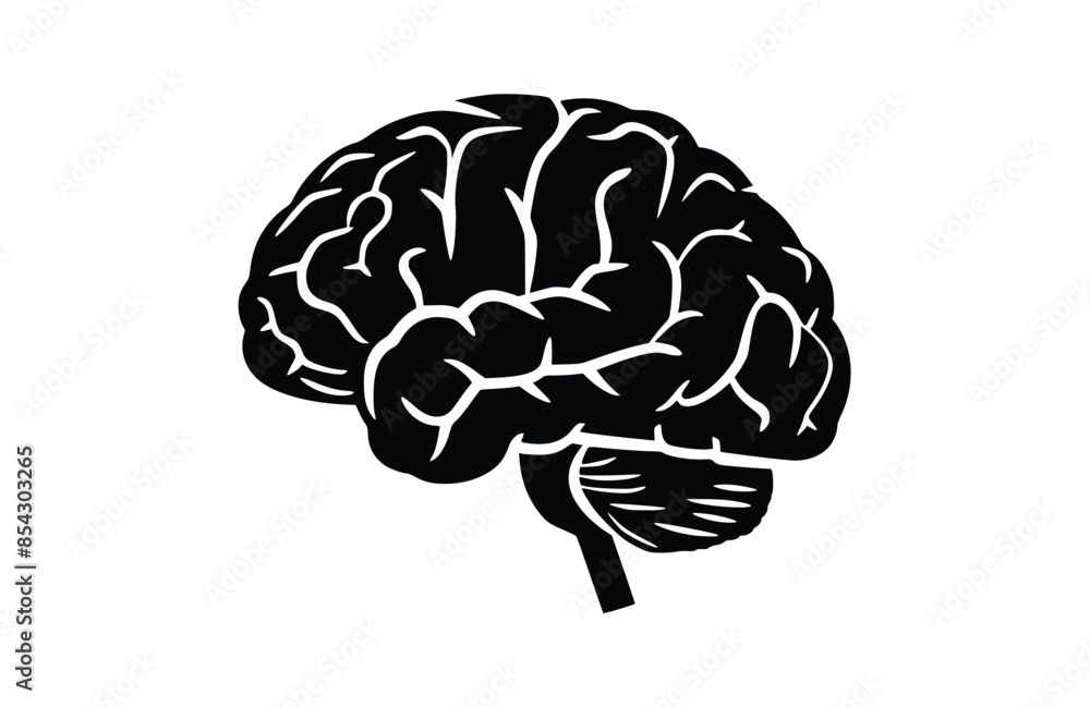 Black brain icon isolated on white background. Beautiful Brain icon. Black brain icon isolated on white background. Beautiful Brain icon.