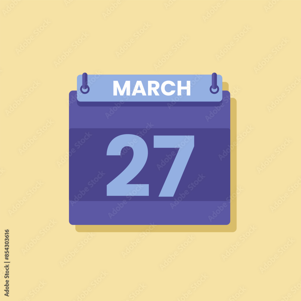 Calendar date month icon flat march vector Calendar date month icon flat march vector