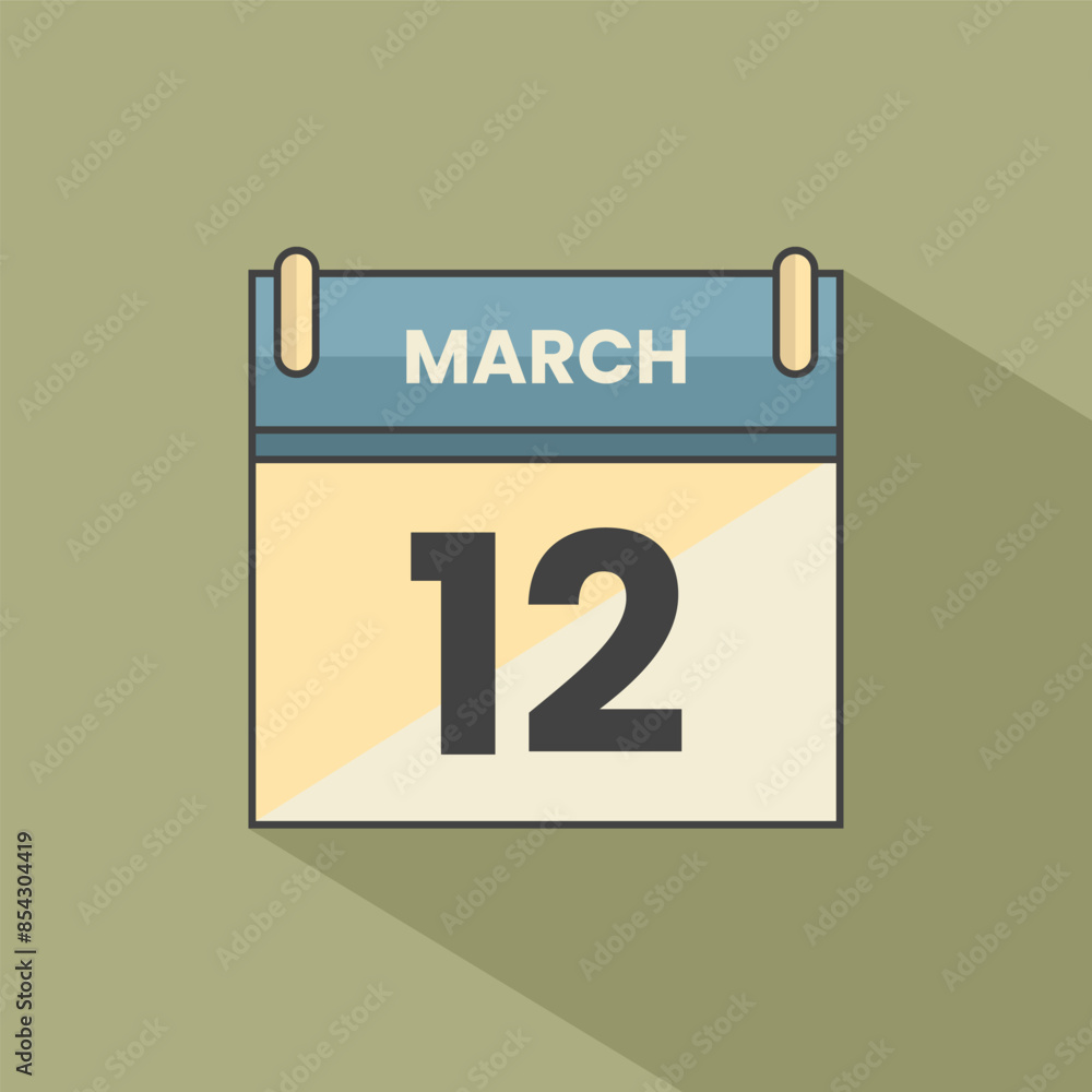 Calendar date month icon flat march vector Calendar date month icon flat march vector