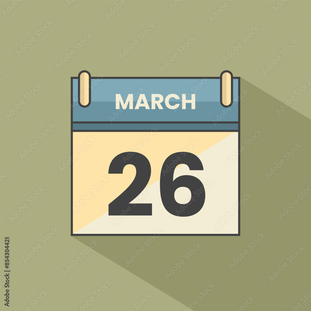Calendar date month icon flat march vector Calendar date month icon flat march vector