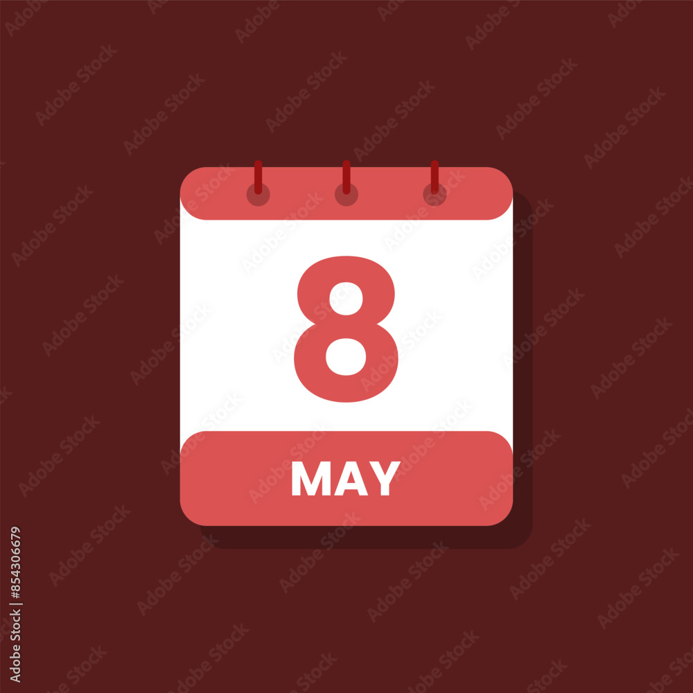 Calendar date month icon flat may vector Calendar date month icon flat may vector