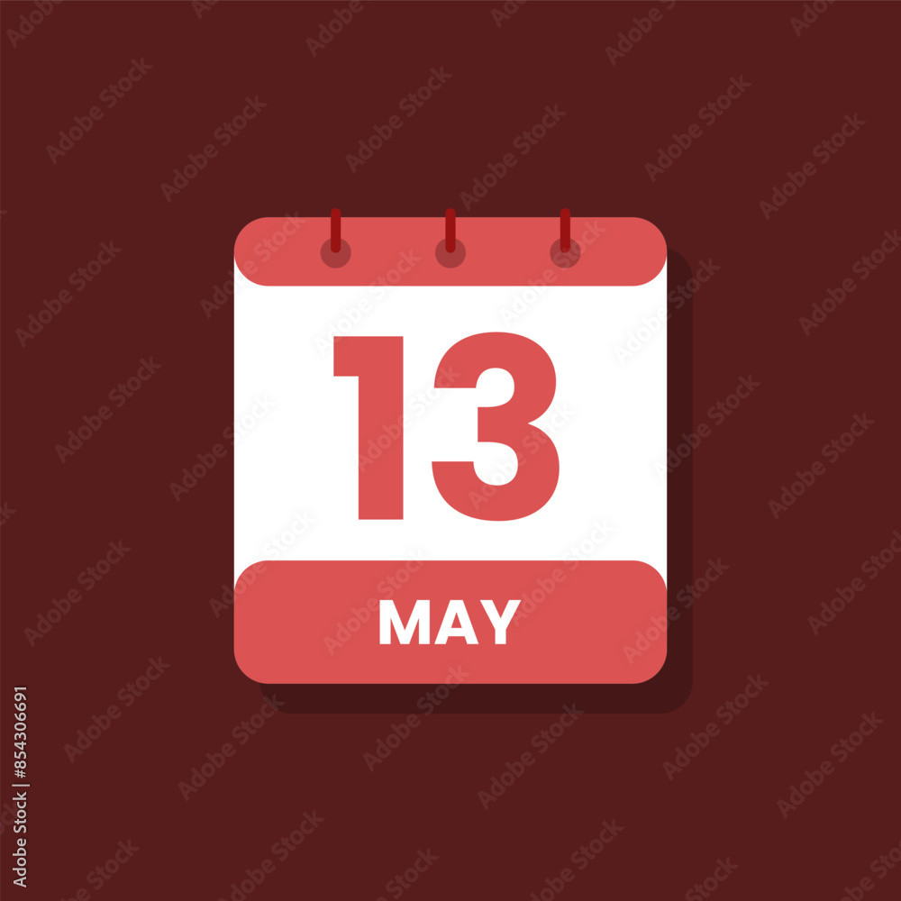 Calendar date month icon flat may vector Calendar date month icon flat may vector