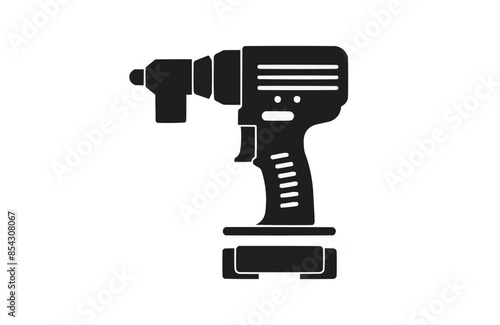 Colorful drill icon isolated on white background.