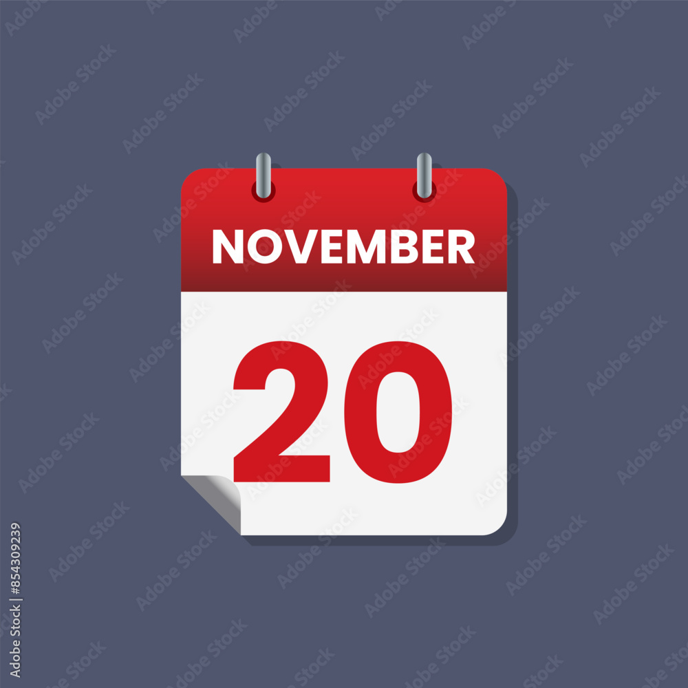 Calendar date month icon flat november vector Calendar date month icon flat november vector