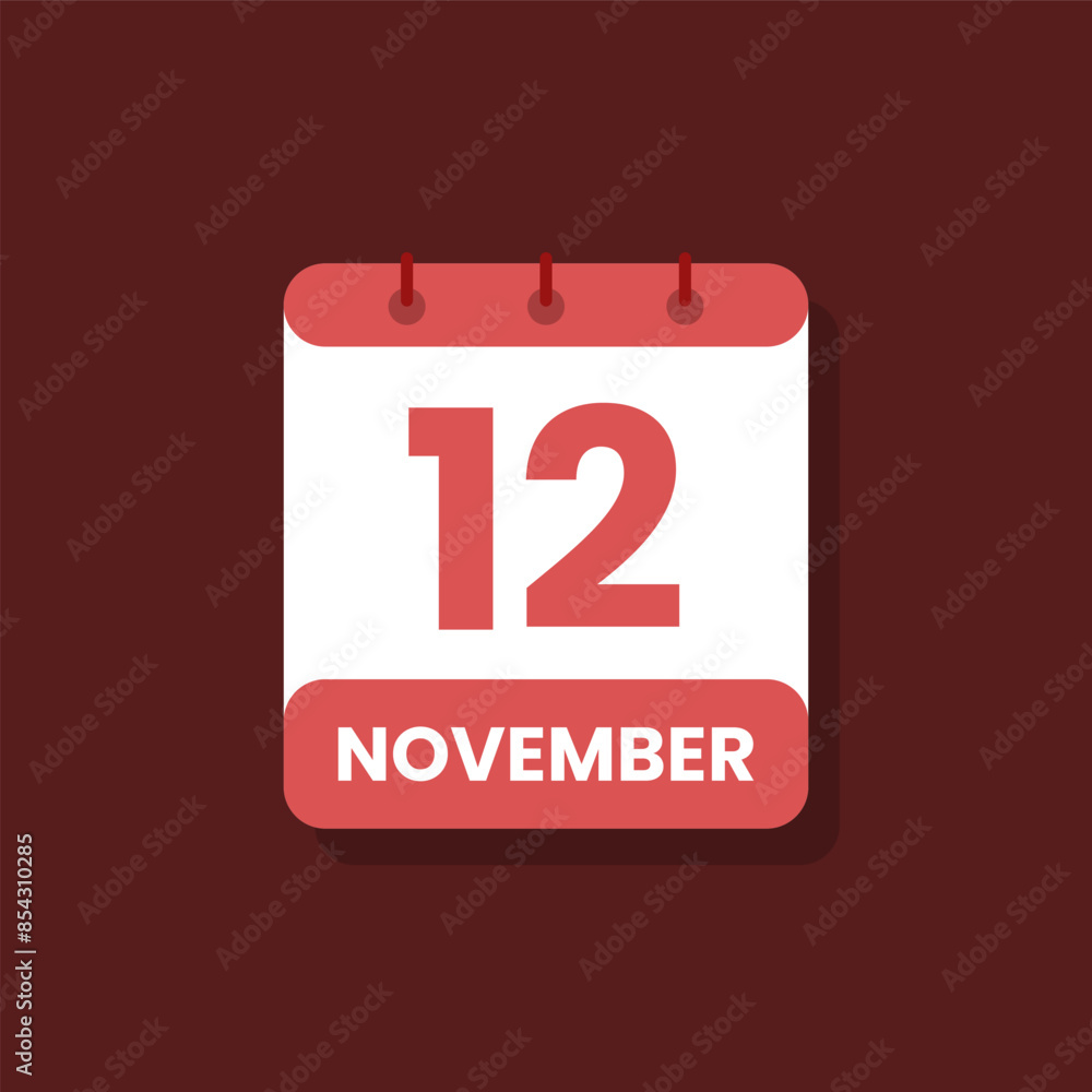 Calendar date month icon flat november vector