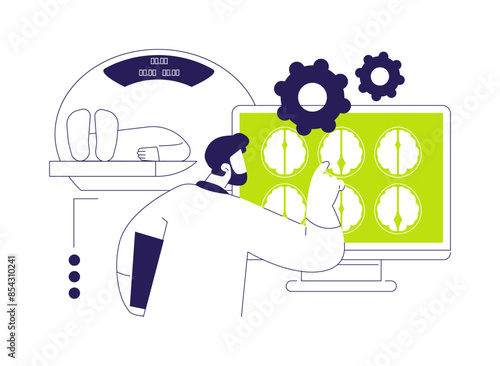 CT scan results abstract concept vector illustration.