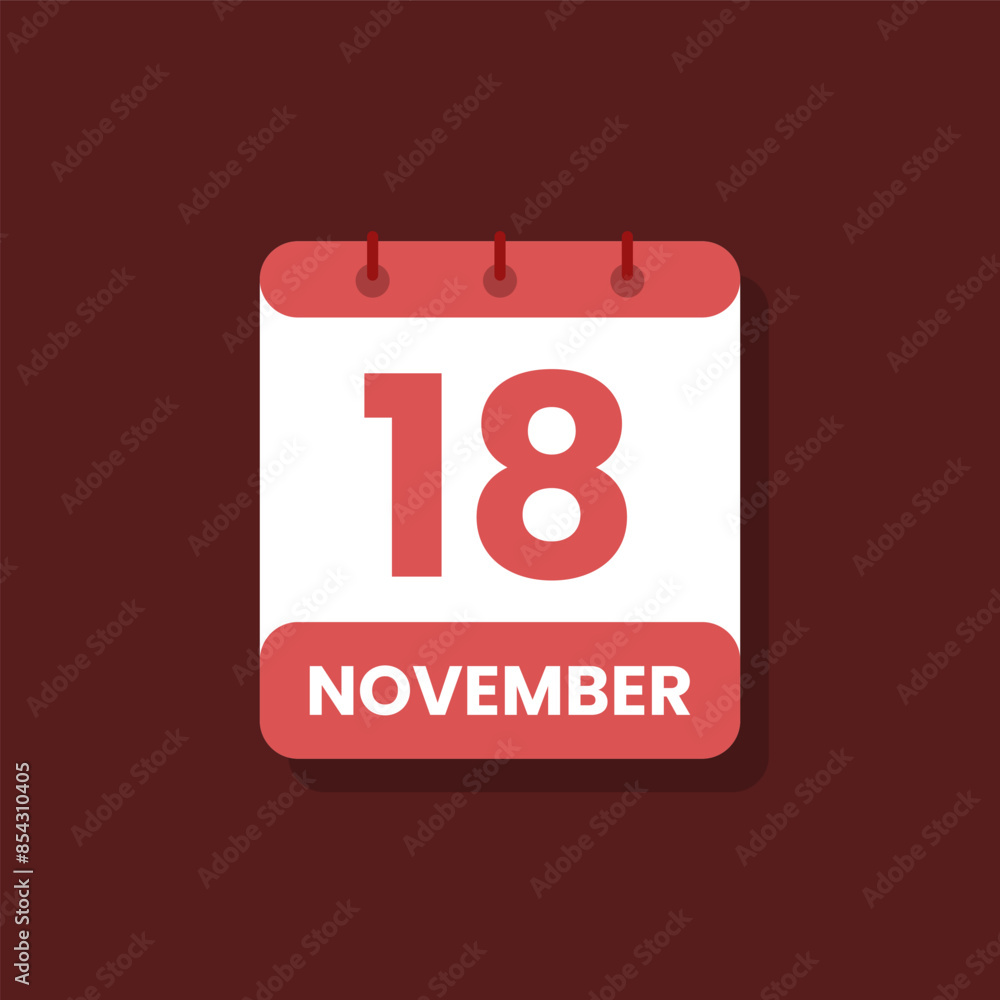 Calendar date month icon flat november vector Calendar date month icon flat november vector