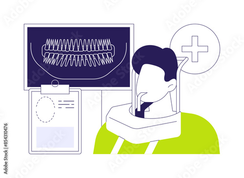 Dental CT scan abstract concept vector illustration.