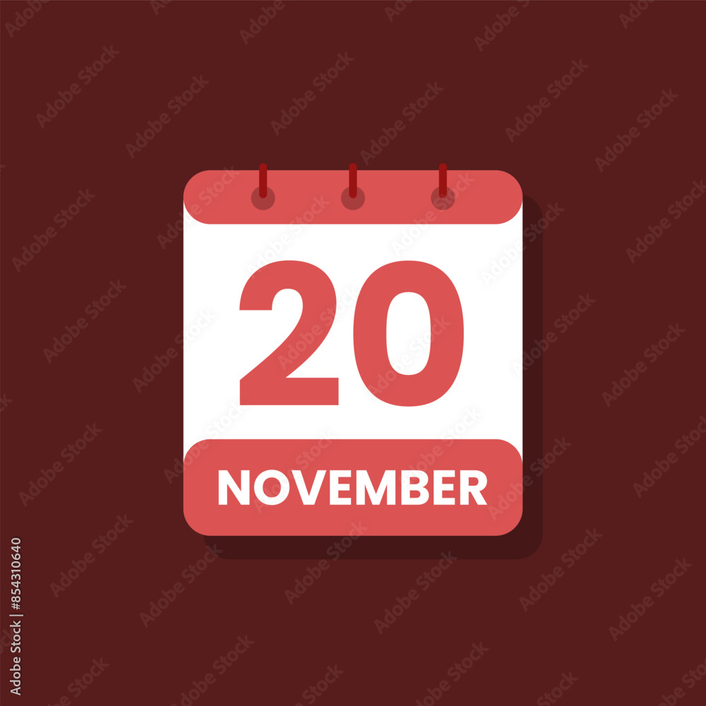 Calendar date month icon flat november vector Calendar date month icon flat november vector