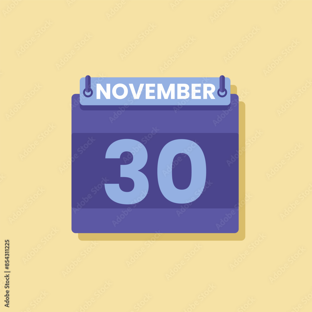 Calendar date month icon flat november vector Calendar date month icon flat november vector