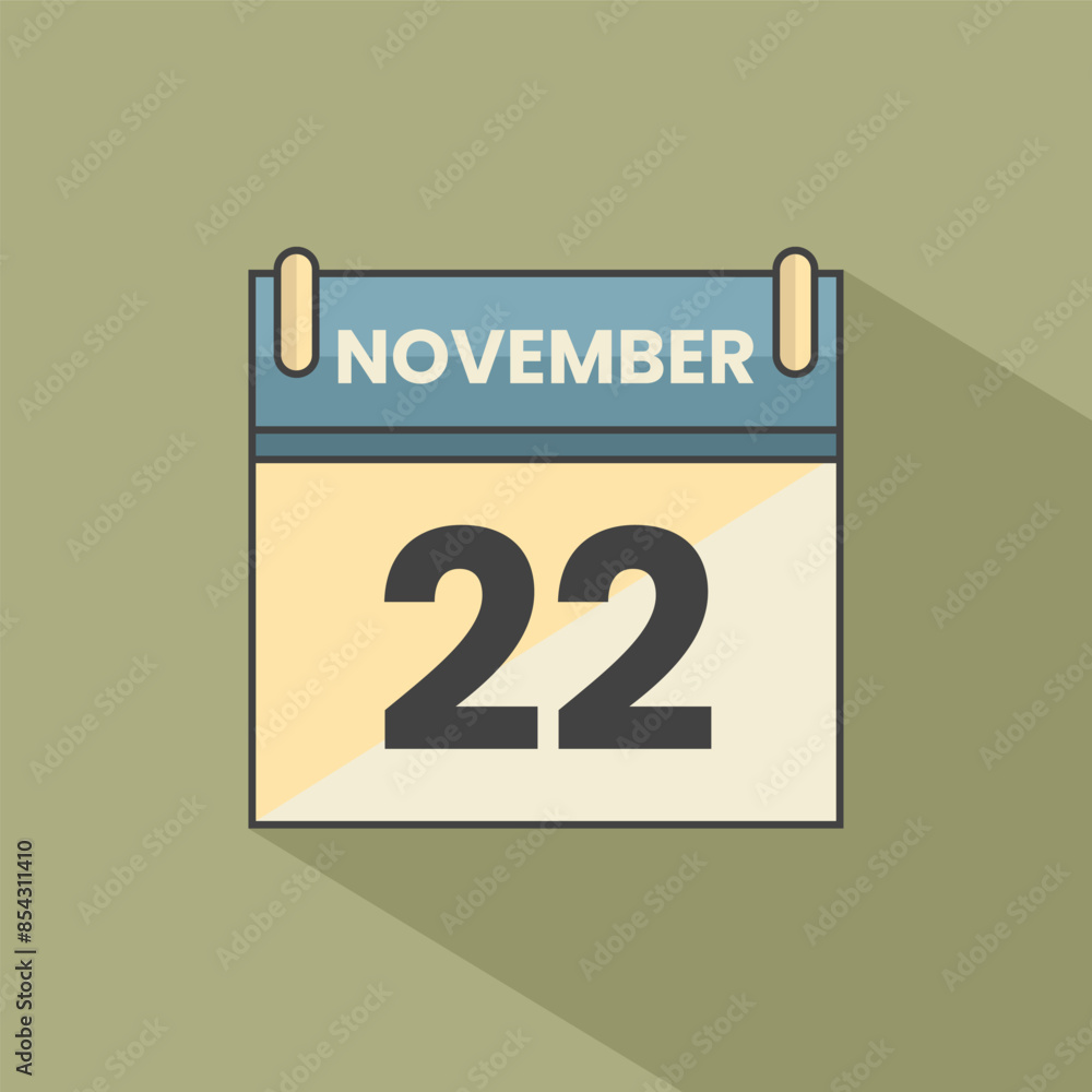 Calendar date month icon flat november vector Calendar date month icon flat november vector