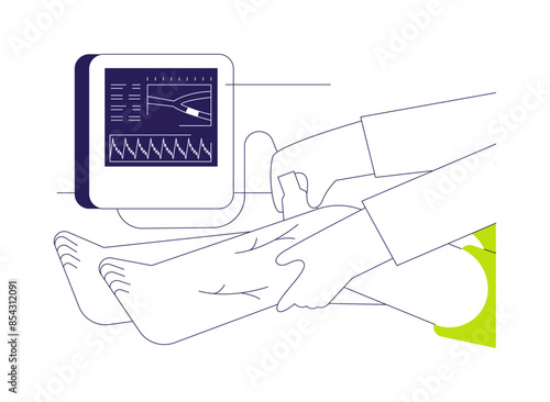 Doppler ultrasound abstract concept vector illustration.