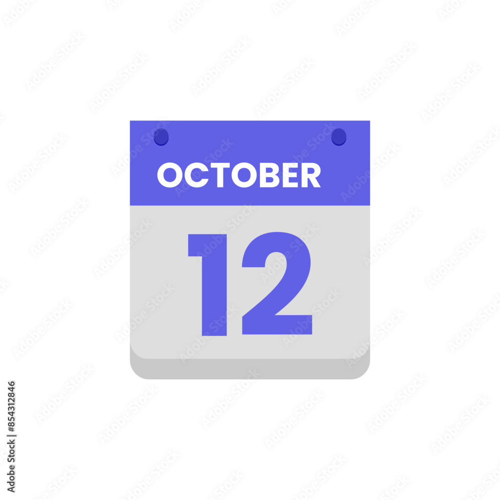 Calendar date month icon flat october vector Calendar date month icon flat october vector
