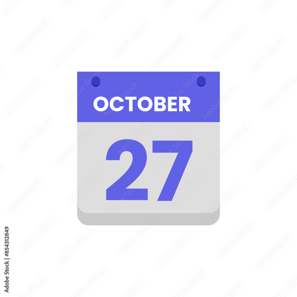 Calendar date month icon flat october vector Calendar date month icon flat october vector