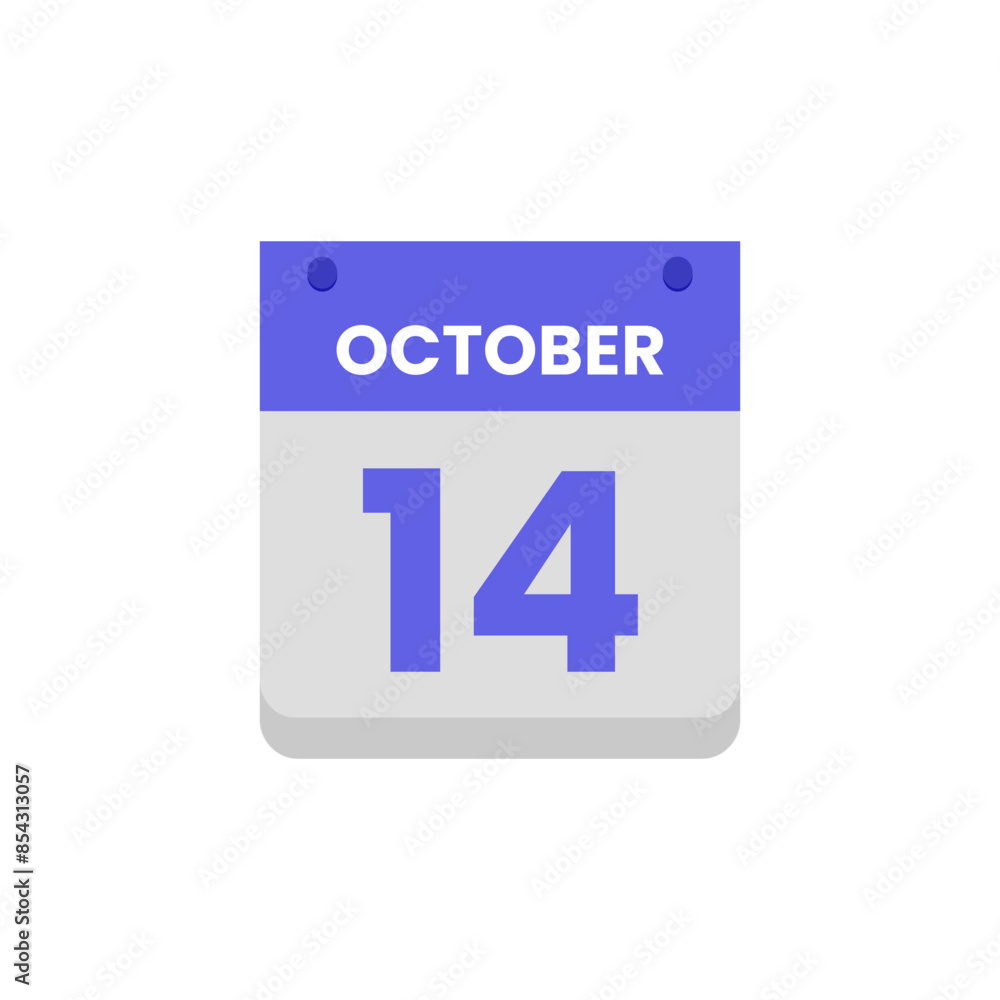 Calendar date month icon flat october vector Calendar date month icon flat october vector