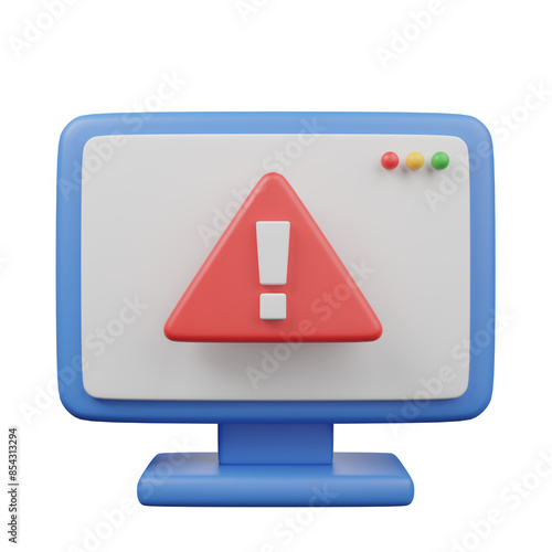 3d icon of screen page alert