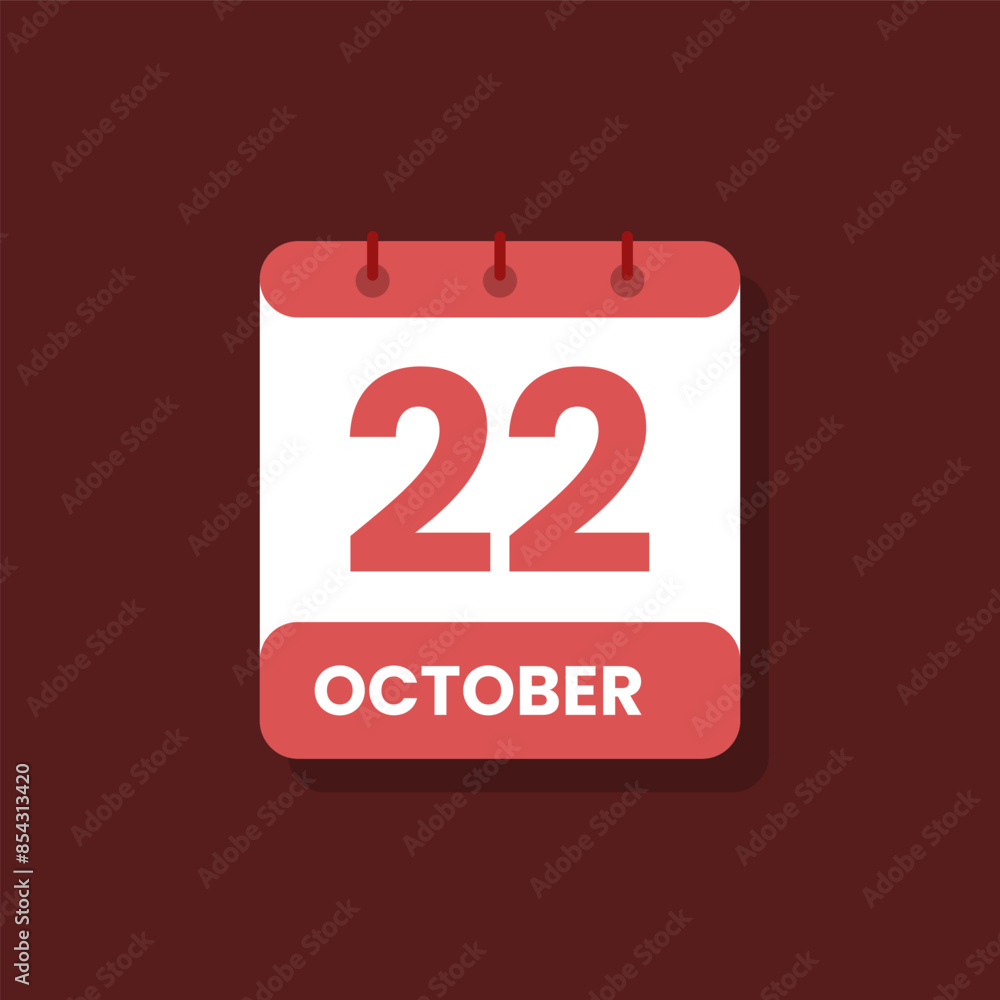 Calendar date month icon flat october vector Calendar date month icon flat october vector