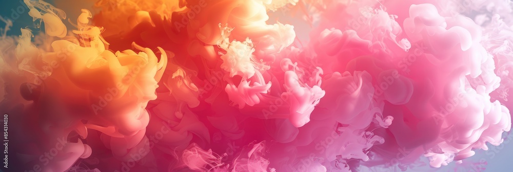 Fototapeta premium Abstract pink and orange fog smoke background