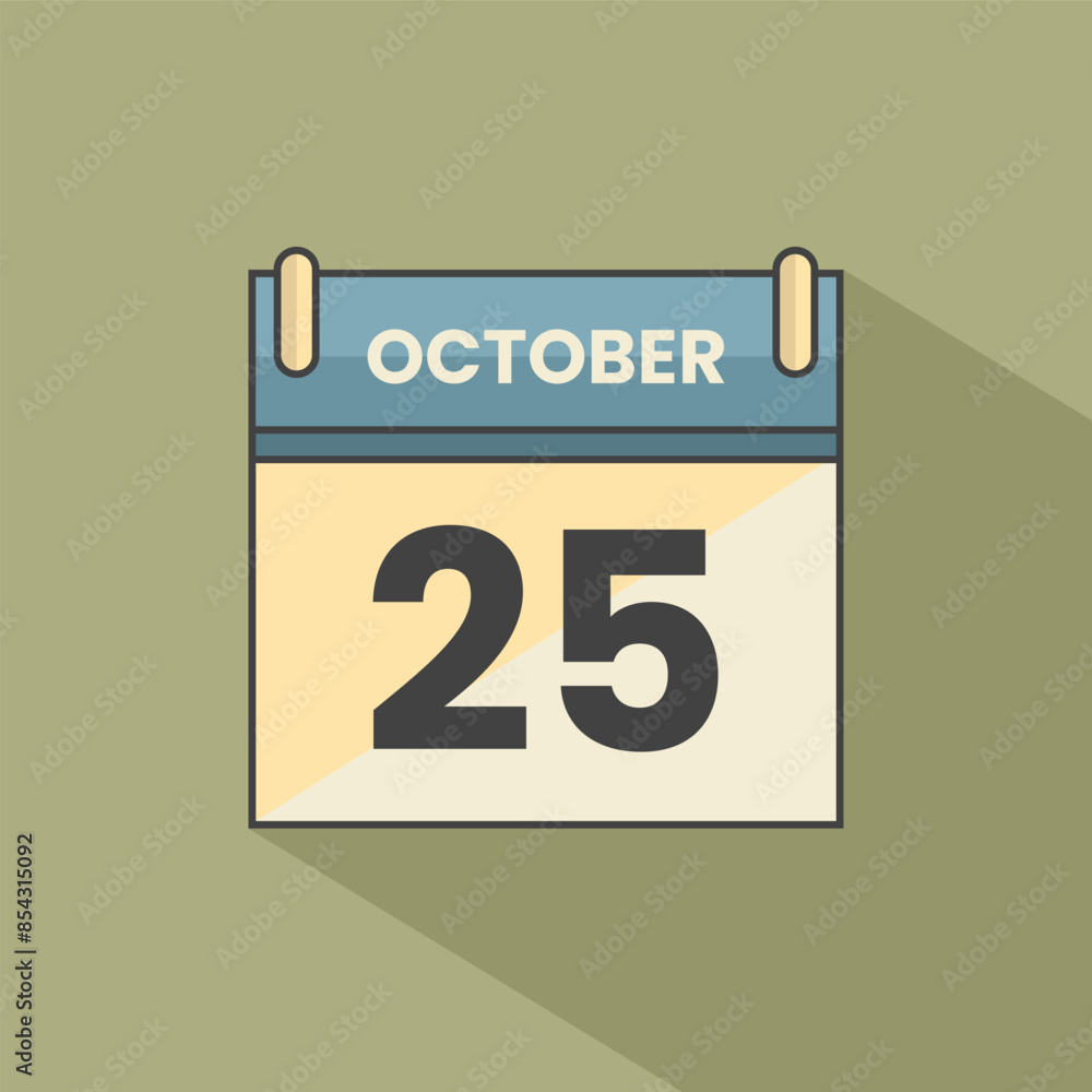 Calendar date month icon flat october vector Calendar date month icon flat october vector