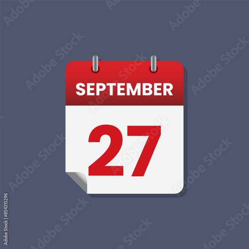 Calendar date month icon flat september vector