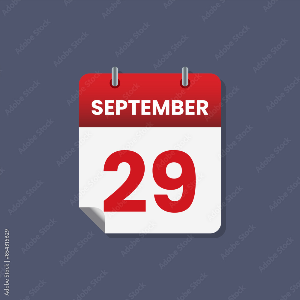 Calendar date month icon flat september vector Calendar date month icon flat september vector