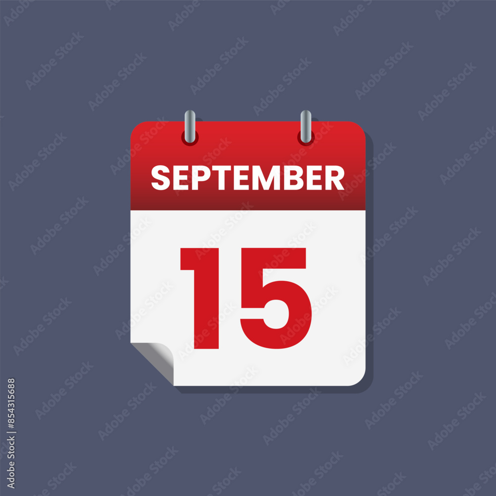 Calendar date month icon flat september vector Calendar date month icon flat september vector