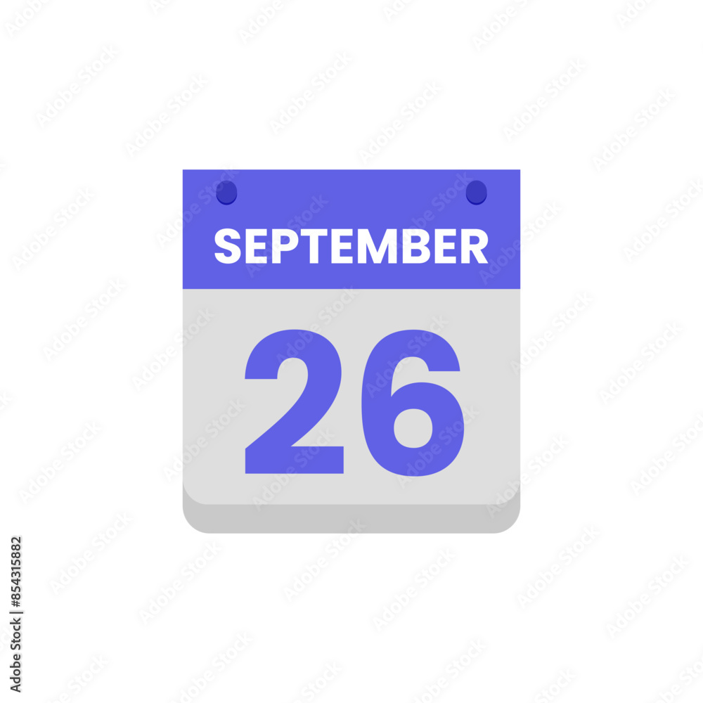 Calendar date month icon flat september vector Calendar date month icon flat september vector