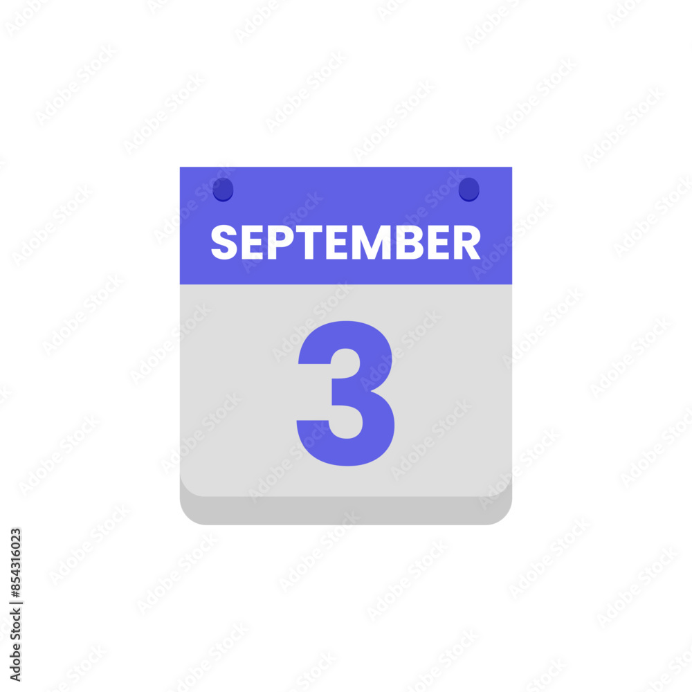 Calendar date month icon flat september vector Calendar date month icon flat september vector