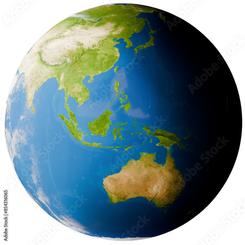 Fototapeta Naklejka Na Ścianę i Meble -  planet earth globe, global, focus at South East Asia, 3d-illustration, elements of this image furnished by NASA