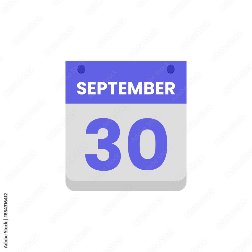 Calendar date month icon flat september vector Calendar date month icon flat september vector