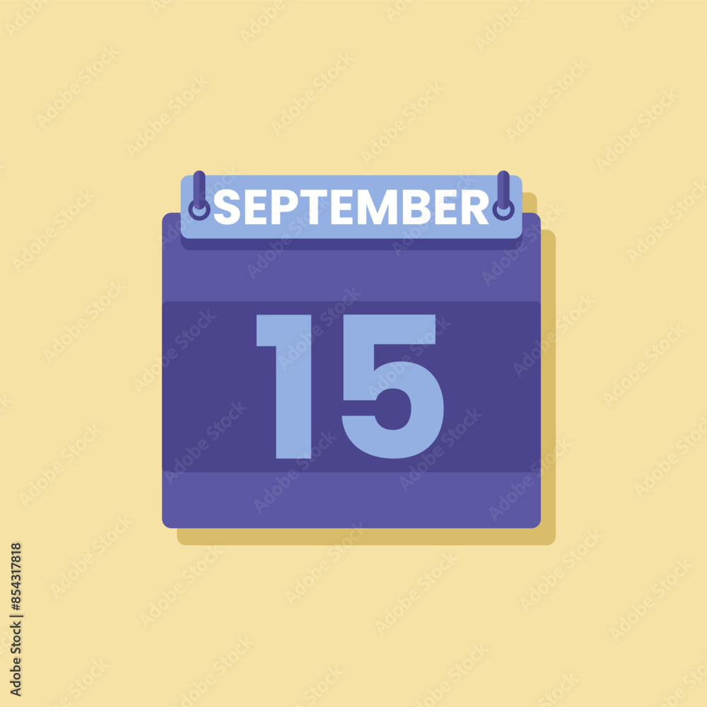 Calendar date month icon flat september vector Calendar date month icon flat september vector