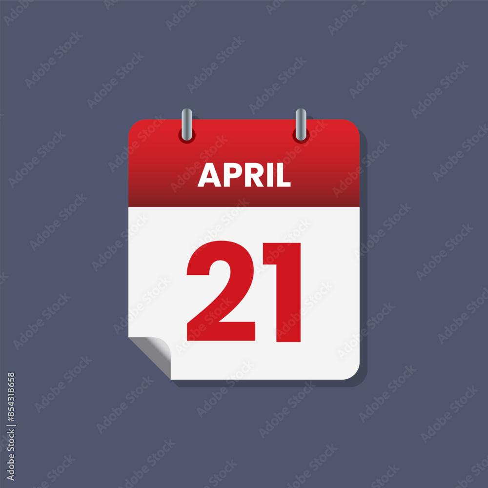 Calendar date month icon flat April vector Calendar date month icon flat April vector