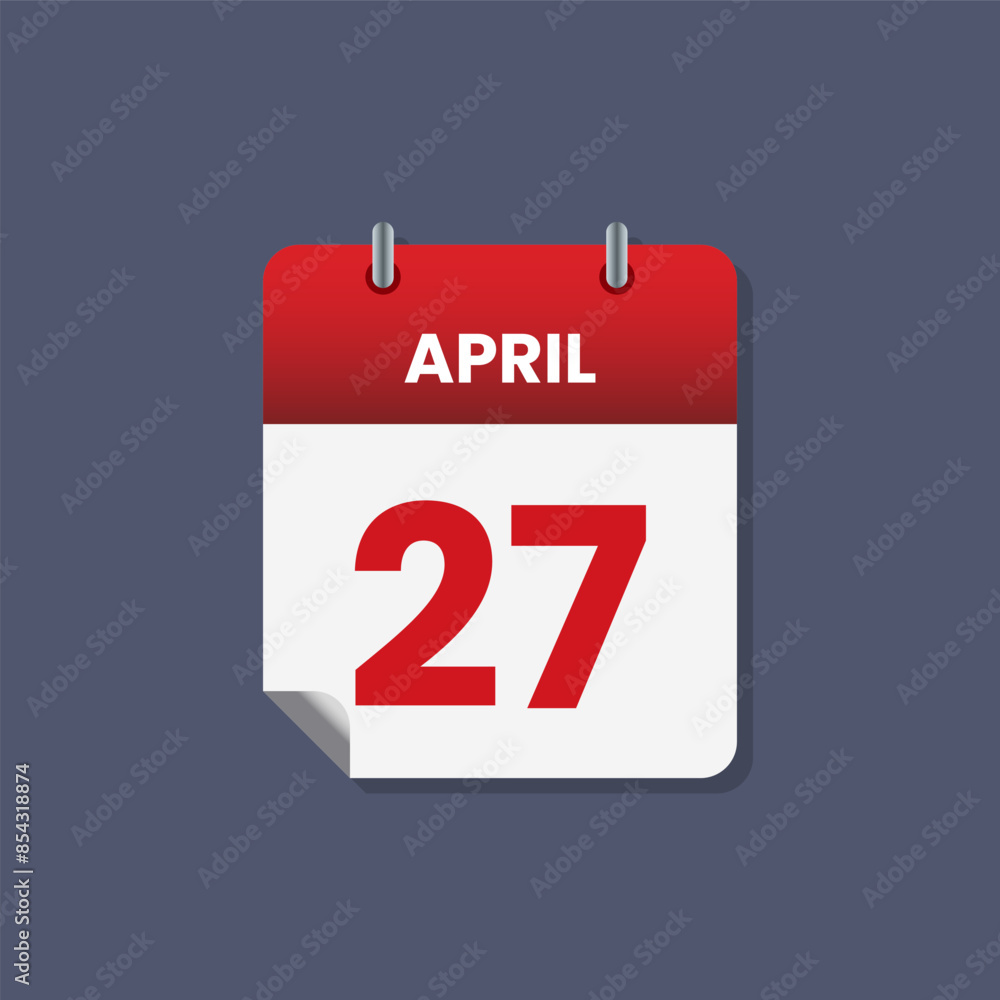 Calendar date month icon flat April vector Calendar date month icon flat April vector