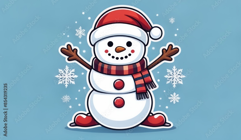 snowman with hat and scarf and ornament merry chritmas snowman with hat and scarf and ornament merry chritmas