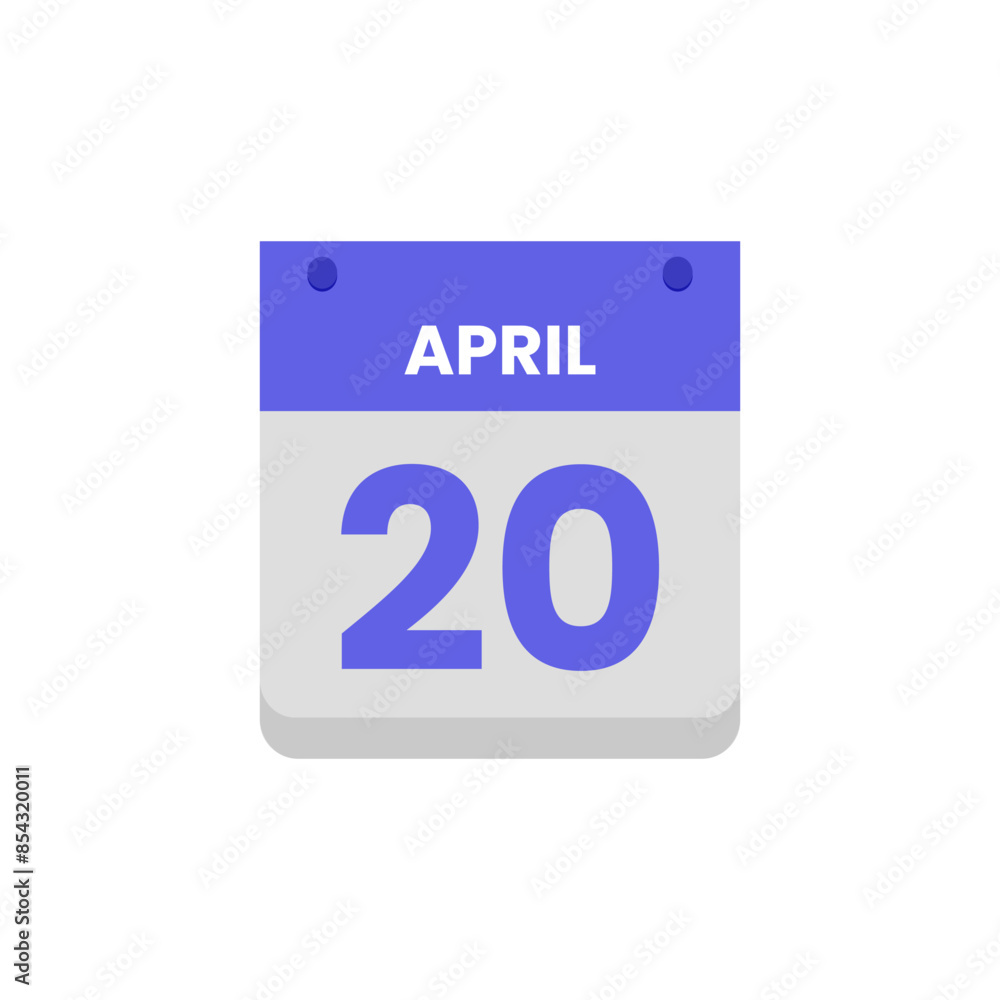 Calendar date month icon flat April vector Calendar date month icon flat April vector