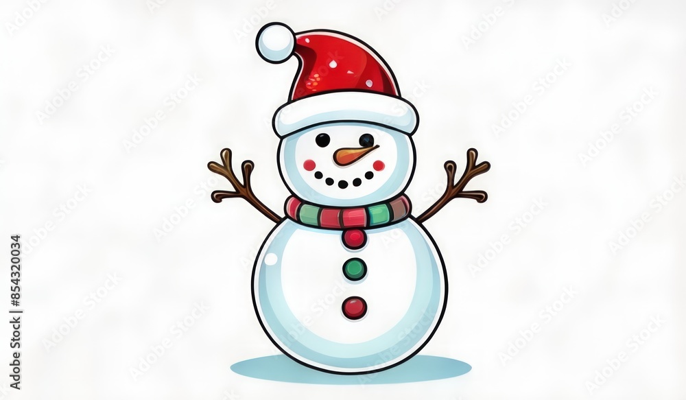 snowman with hat and scarf and ornament merry chritmas snowman with hat and scarf and ornament merry chritmas