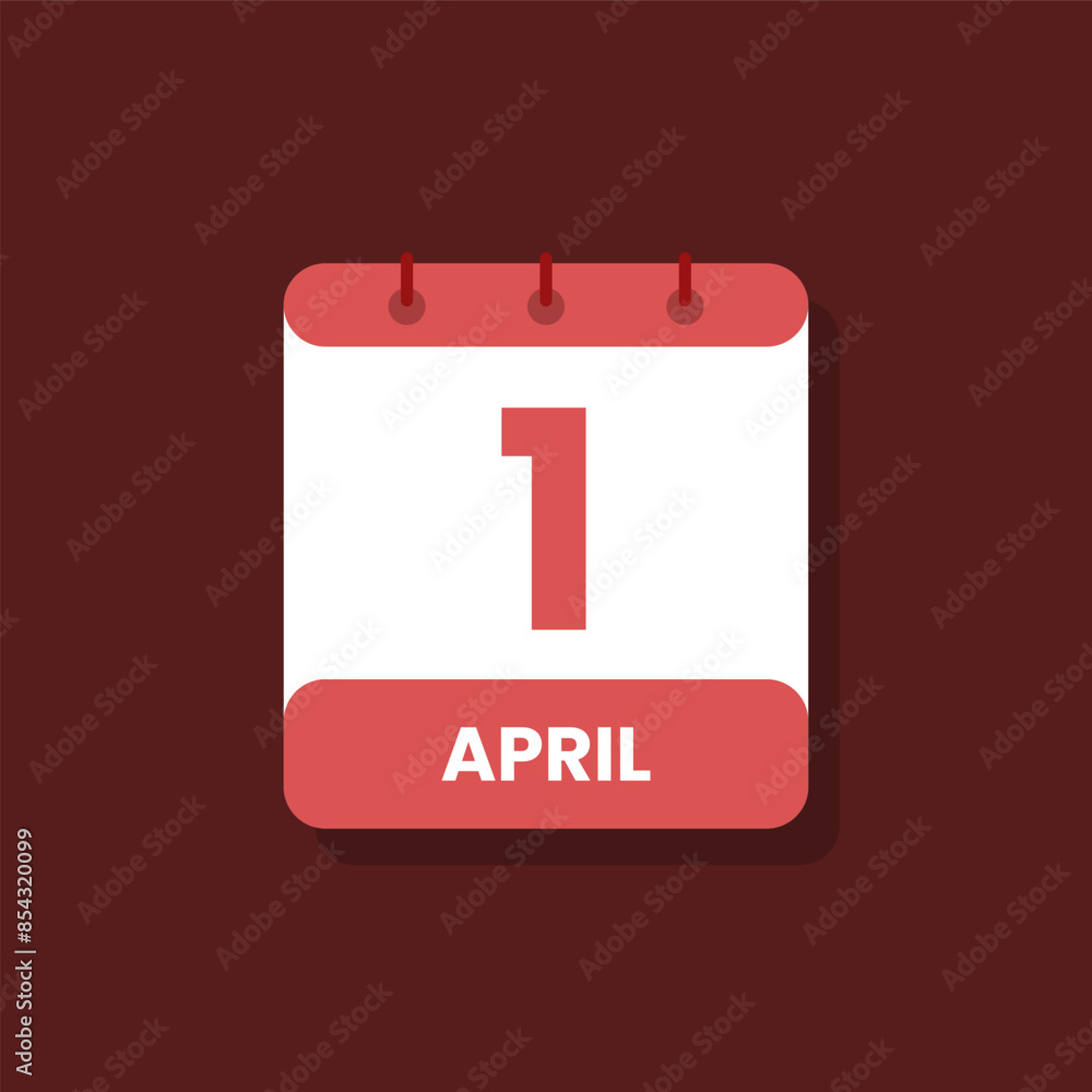 Calendar date month icon flat April vector Calendar date month icon flat April vector