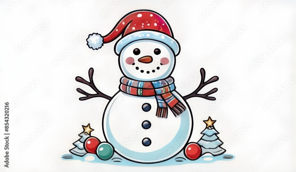 snowman with hat and smile snowman with hat and smile