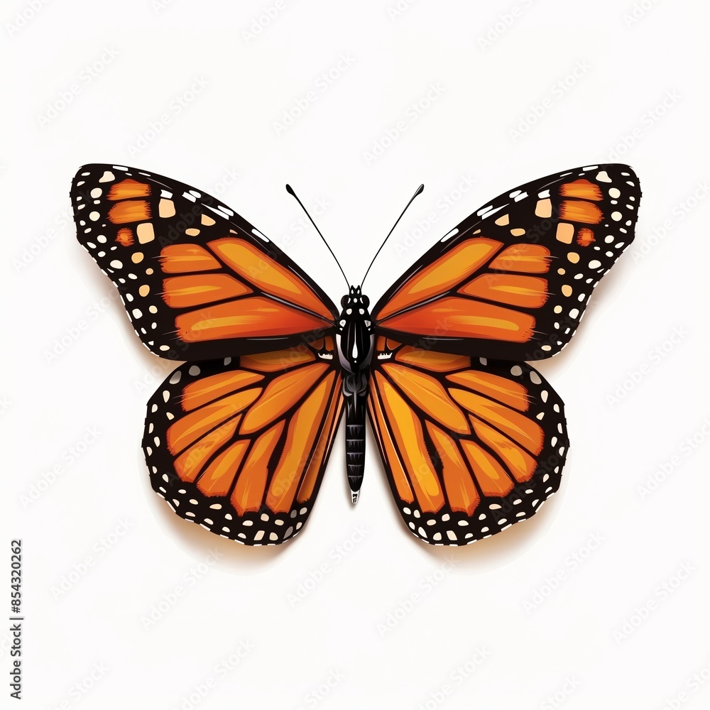 Fototapeta premium Beautiful colorful butterfly isolated over white background