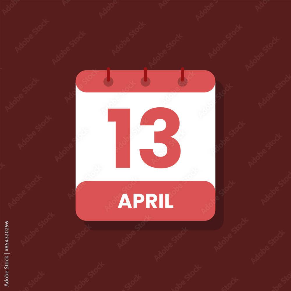 Calendar date month icon flat April vector Calendar date month icon flat April vector