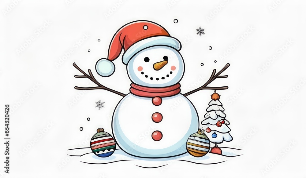 snowman with hat and smile snowman with hat and smile