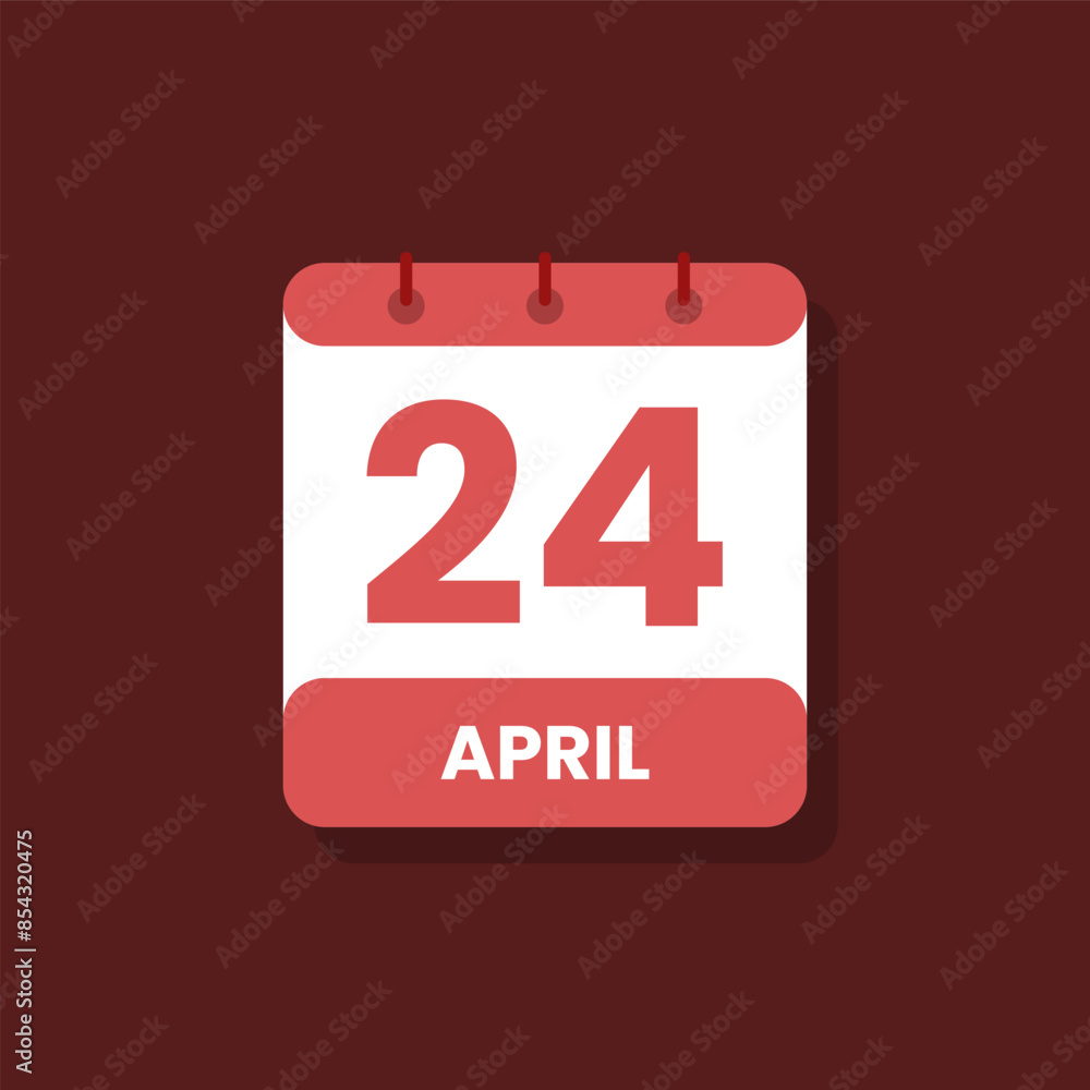 Fototapeta premium Calendar date month icon flat April vector
