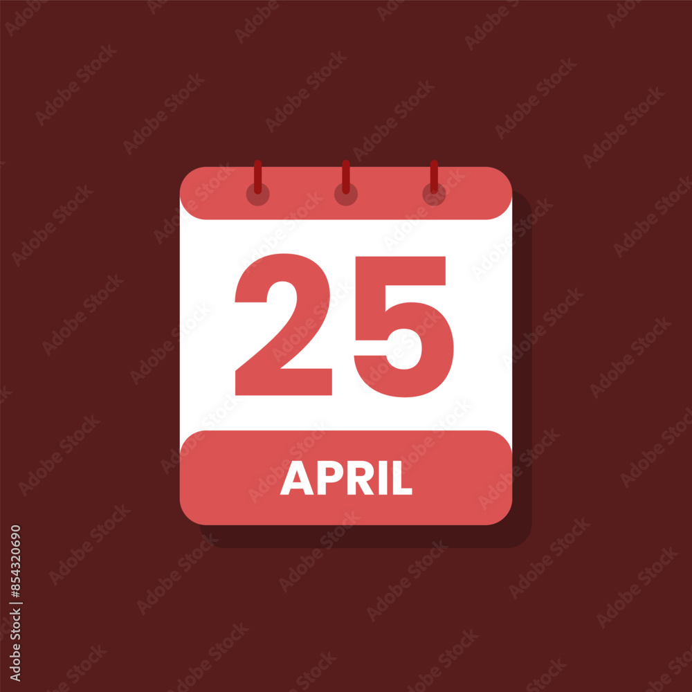 Calendar date month icon flat April vector Calendar date month icon flat April vector