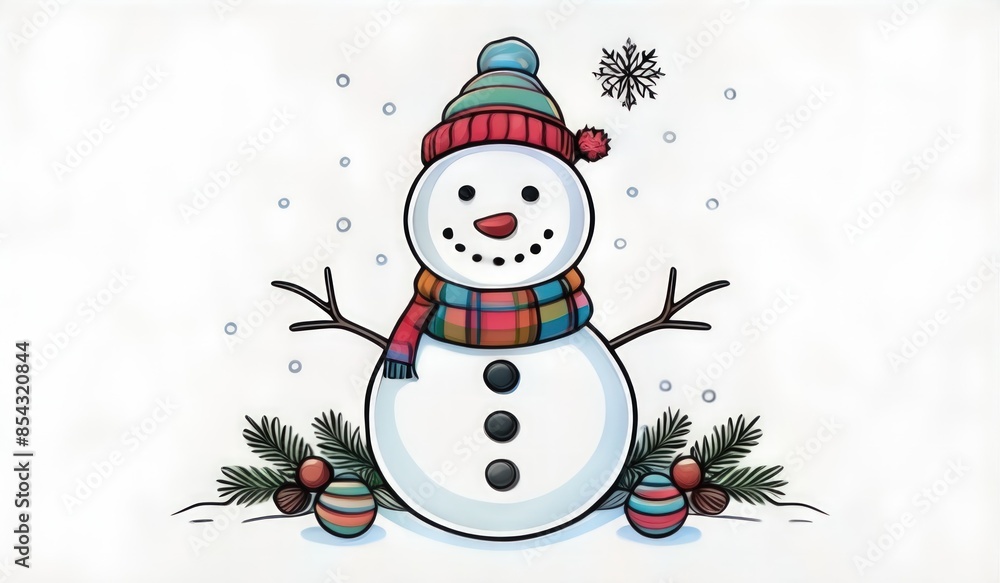 snowman with hat and smile snowman with hat and smile