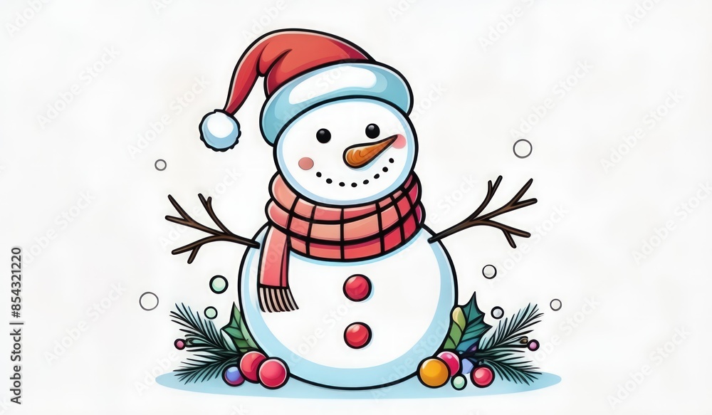 snowman with hat and smile snowman with hat and smile