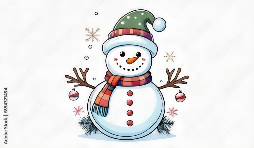 snowman with hat and smile snowman with hat and smile