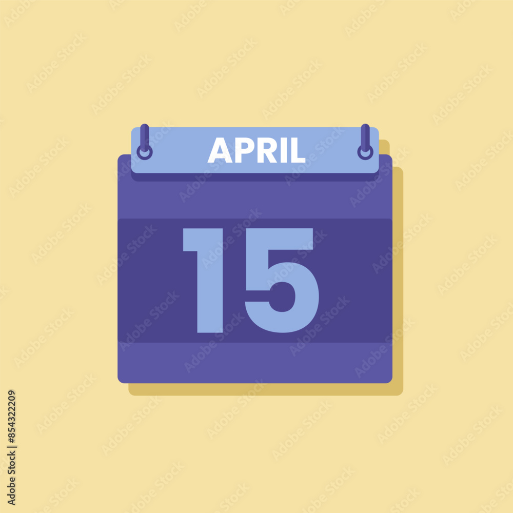 Calendar date month icon flat April vector Calendar date month icon flat April vector