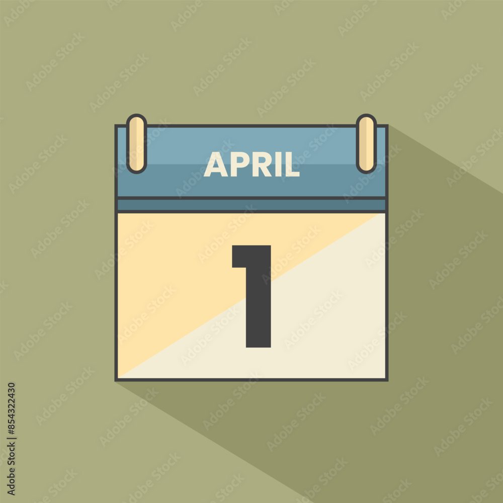 Calendar date month icon flat April vector Calendar date month icon flat April vector