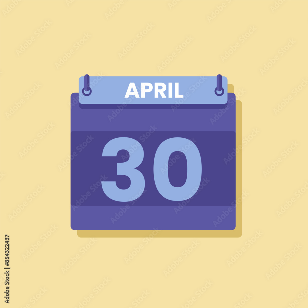 Calendar date month icon flat April vector Calendar date month icon flat April vector