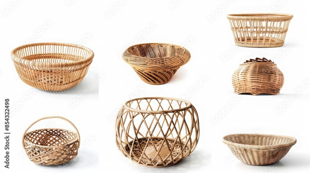 Assortment of Woven Wicker Baskets Assortment of Woven Wicker Baskets